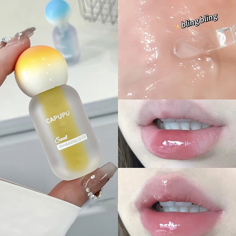 Peach Crystal Jelly Lip Oil Gloss – Hydrating & Plumping Lip Oil Gloss PRIMED 04 orange