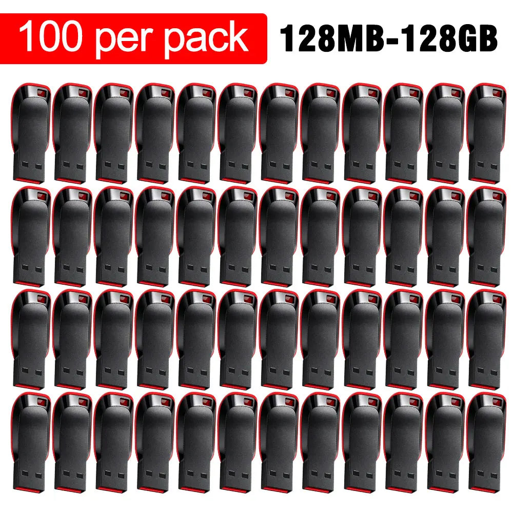 100-Pack Custom Logo Metal USB Flash Drives USB 2.0 Custom USB Flash Drive PRIMED