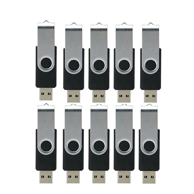 10 Pcs Custom Logo USB Flash Drives 4GB–64GB | Bulk Pen Drives USB Flash Drives PRIMED black 256MB-10Pcs