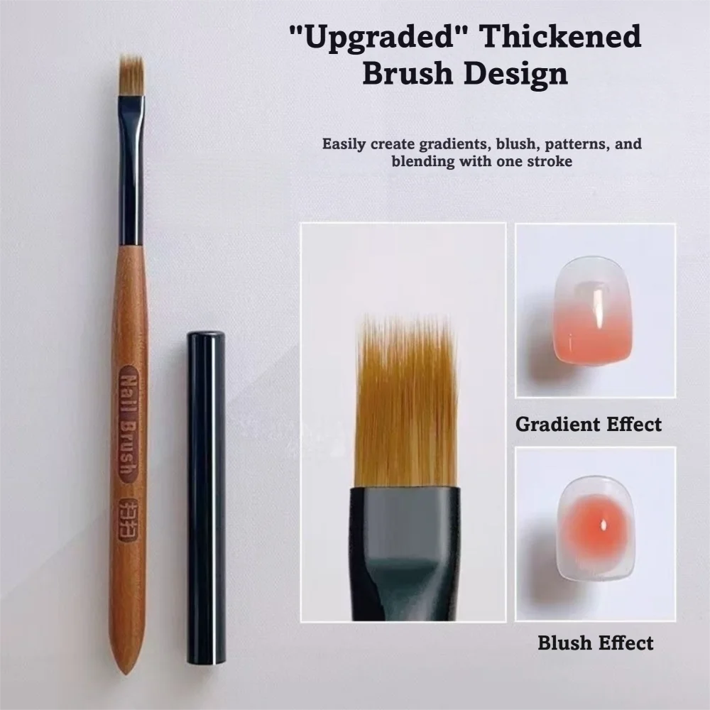 Nail Art Detail Brush – Ombre & Gel Pen Wooden Handle Tool