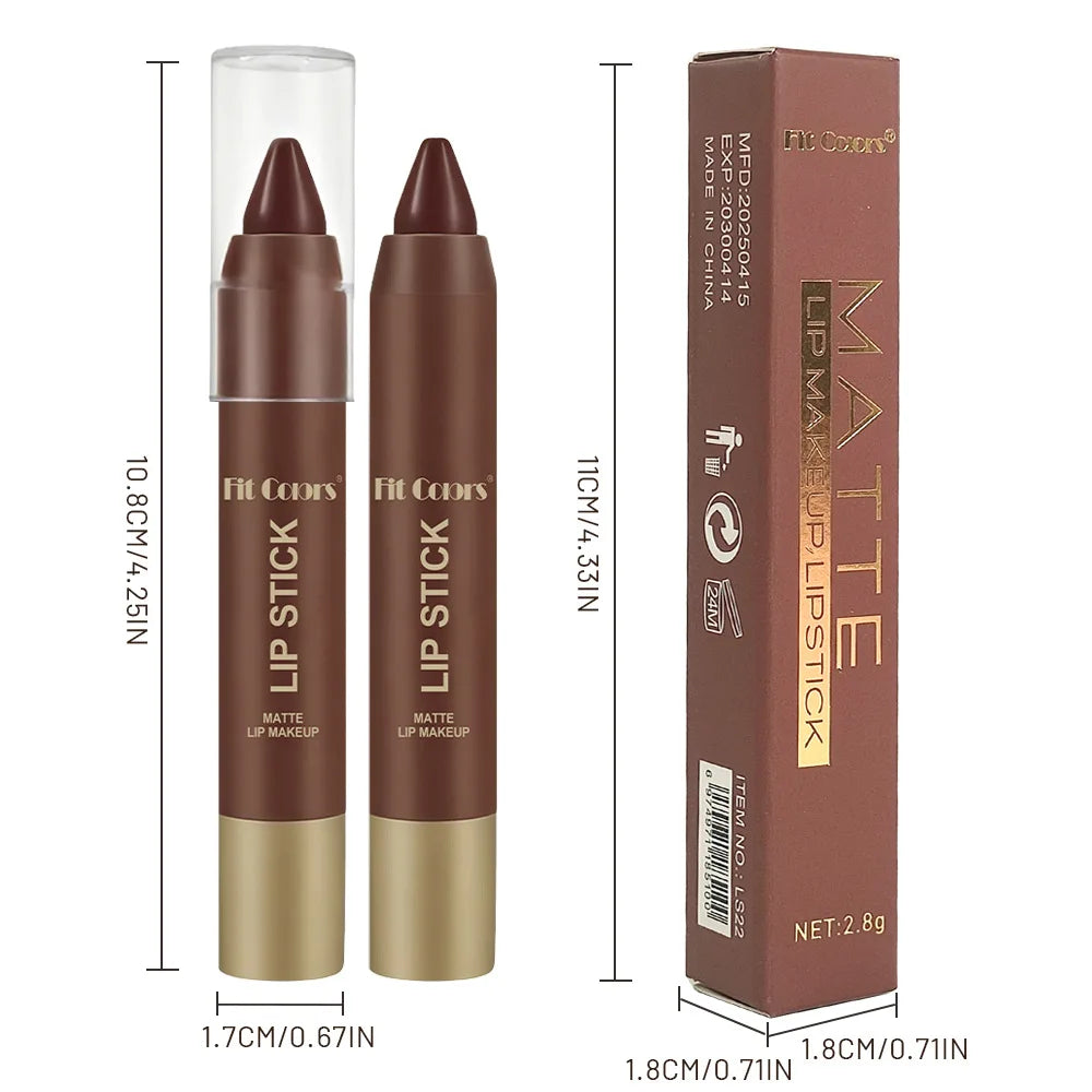 Fit Colors Matte Lip Liner Crayon – Waterproof Chocolate Brown Matte Lip Liner PRIMED