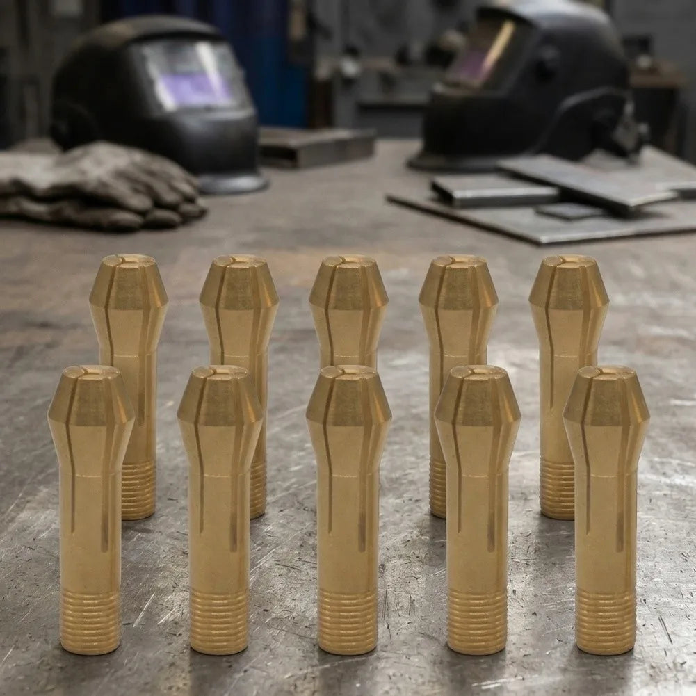 10-Pack 300A TIG Collet Electrode Clamp – Brass Torch Holder