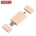 Wooden TYPE-C USB Flash Drive | Free Custom Logo 4–128GB USB Flash Drive PRIMED Maple wood 8 GB
