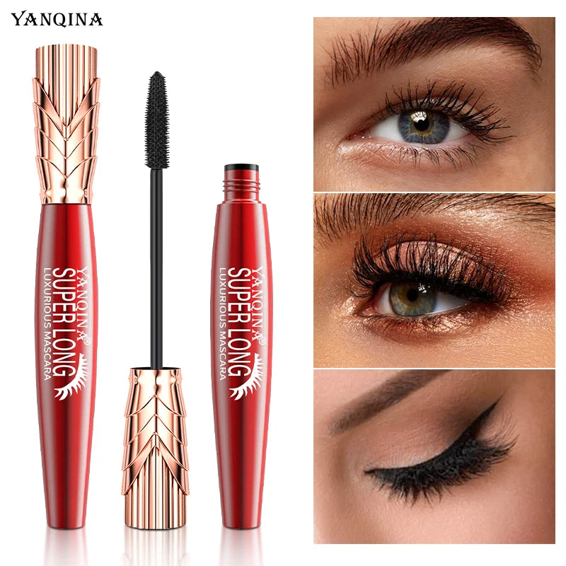 YANQINA 4D Silk Fiber Mascara – Waterproof, Volumizing & Lengthening