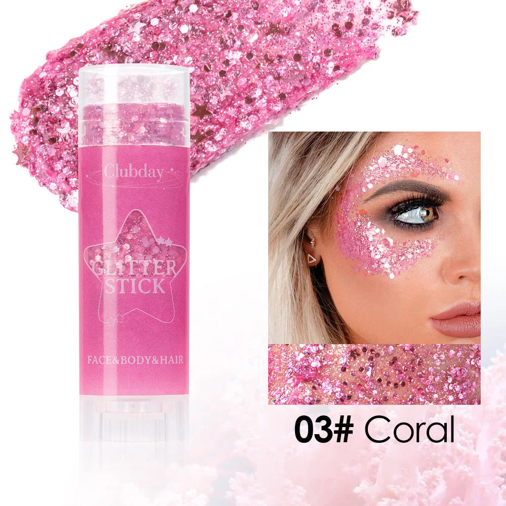 Sequins Glitter Gel Stick – Face, Eye & Body Makeup 6 Colors