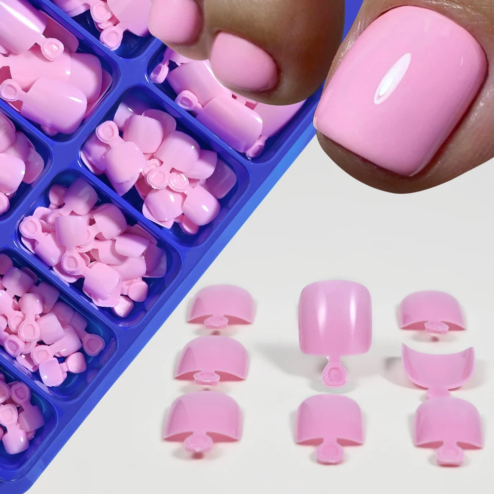 100Pcs Press On Toenails – Acrylic Solid Color Fake Nail Tips