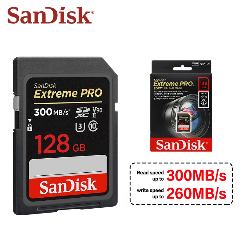 SanDisk V90 SD Card 300MB/s – 8K Ultra HD U3 C10 DSLR SD Memory Card PRIMED