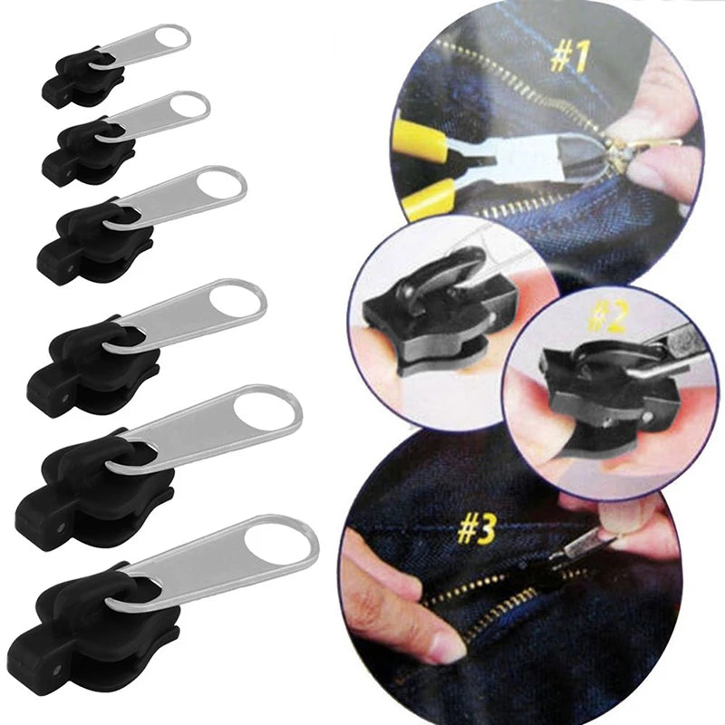 6-Piece Universal Zipper Repair Kit – DIY Zip Slider Set