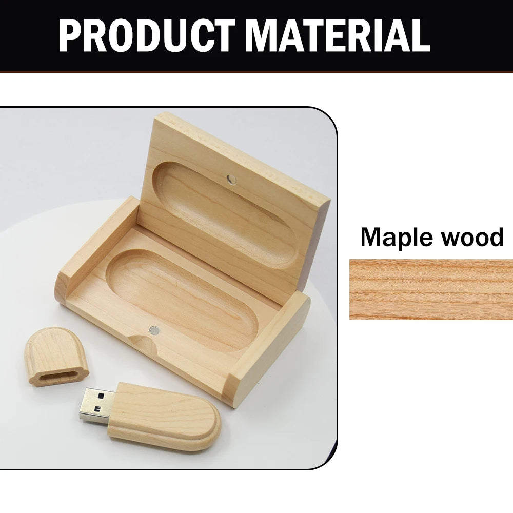 Wooden USB Flash Drive Custom Logo Bulk 4GB–64GB | 10/20/50 Pack USB Flash Drive PRIMED