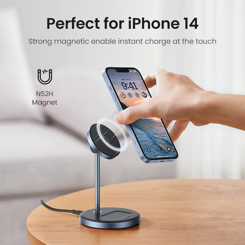UGREEN 2-in-1 Magnetic Wireless Charging Stand 20W | iPhone AirPods Wireless Charging Stand PRIMED