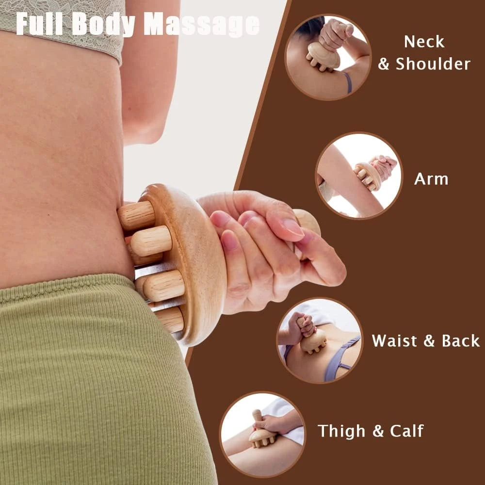 Wooden Mushroom Massager – Gua Sha Body Massage Tool