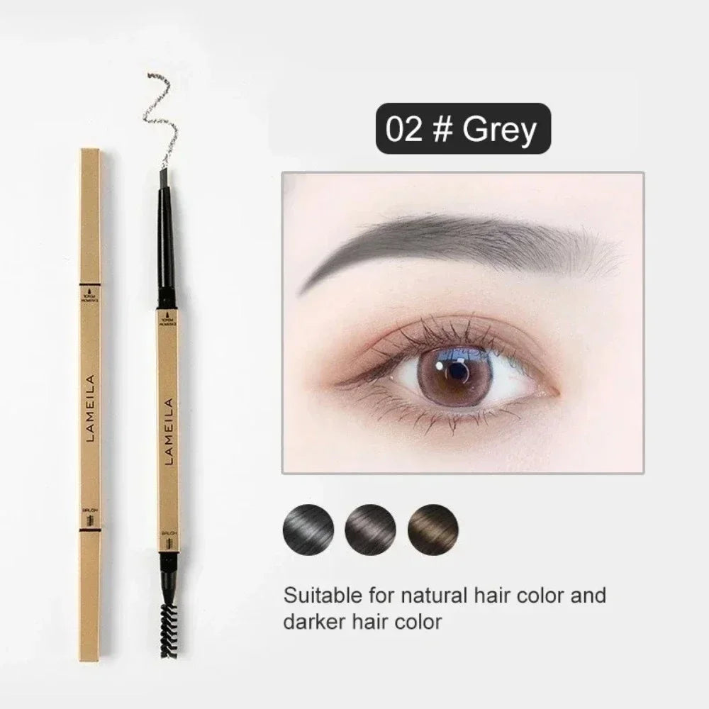 Triangle Tip Double-Ended Eyebrow Pencil with Brush Eyebrow Pencil PRIMED 02 Grey