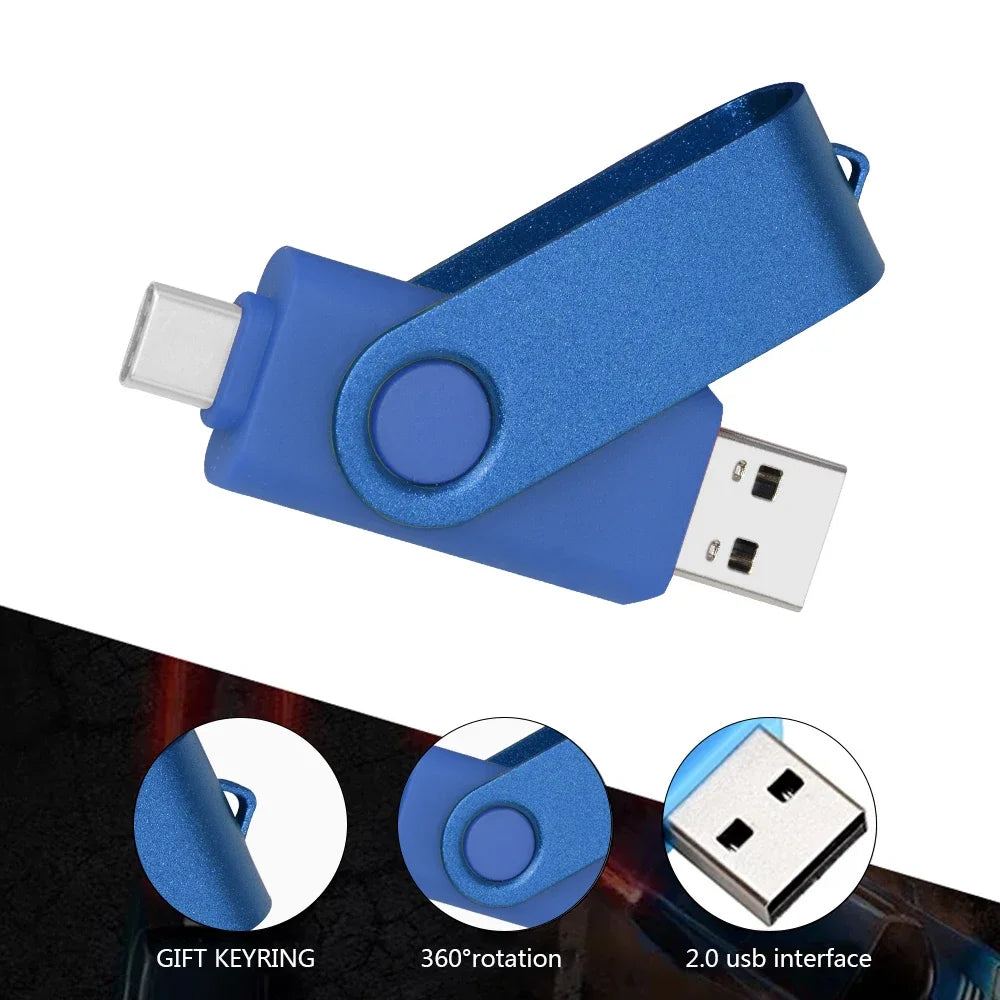 2-in-1 OTG USB Flash Drive + Type-C Adapter | 4GB–128GB USB Flash Drive PRIMED