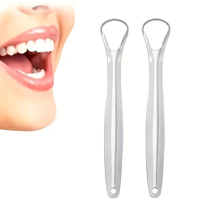 Stainless Steel Tongue Scraper Set with Case | Fresh Breath