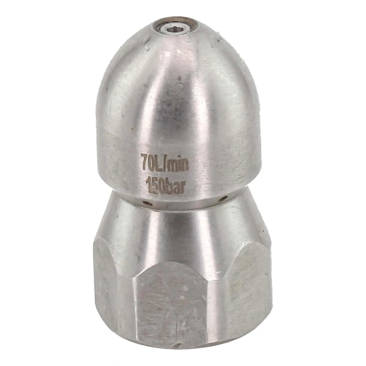 Stainless Steel Drain Jetter Nozzle 150 Bar 70L/min G1/2"