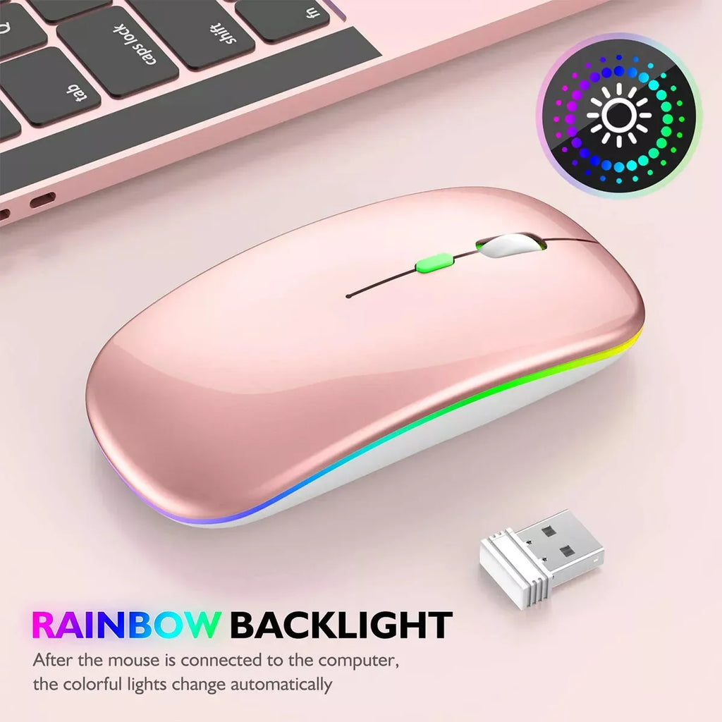 MissionFit RGB Wireless Mouse | Silent Bluetooth Rechargeable Wireless Gaming Mouse PRIMED