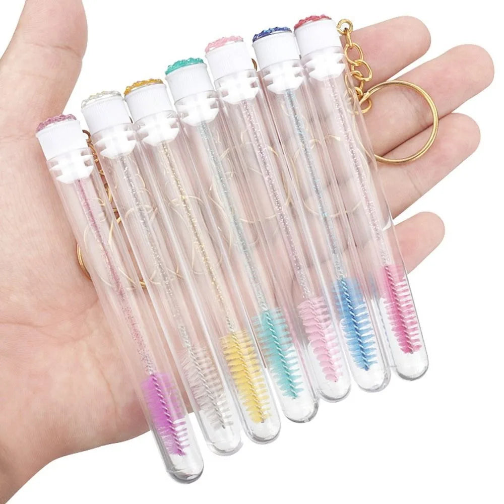 Reusable Eyelash Brush Wand with Keychain Case | Mascara Comb