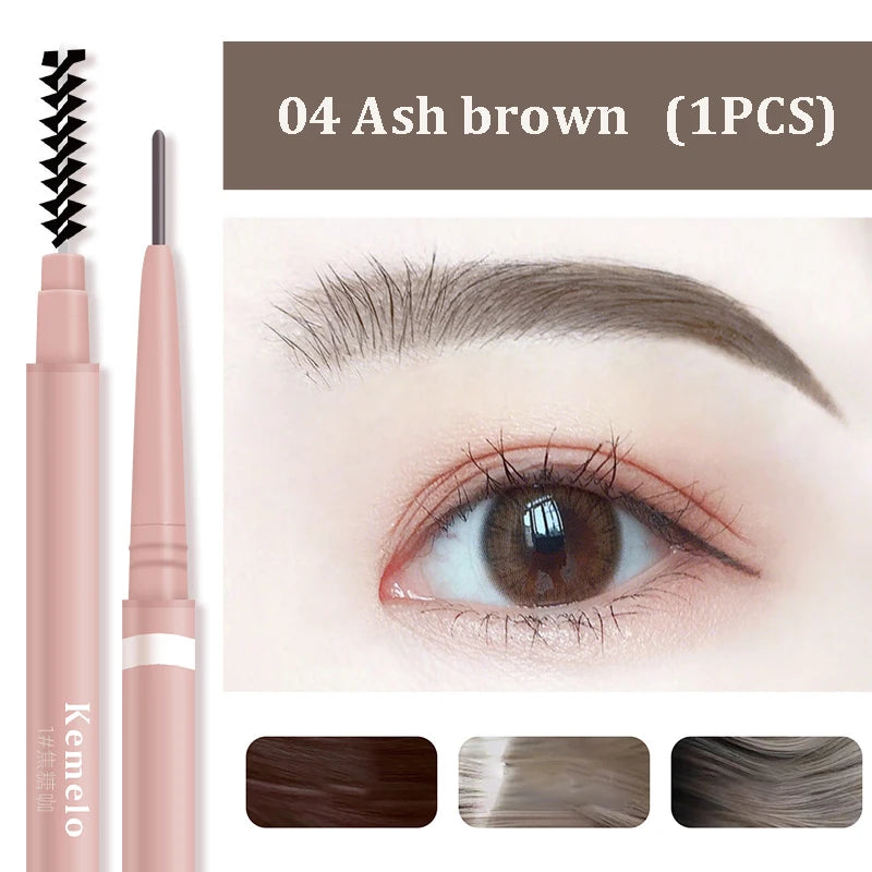 1.5mm Ultra Fine Waterproof Eyebrow Pencil with Brush – 6 Shades