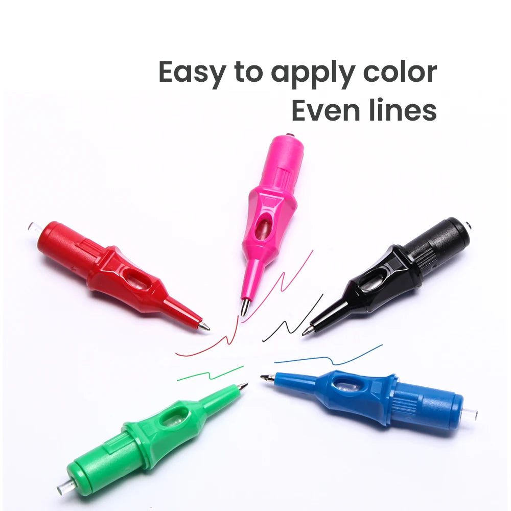 Tattoo Ink Ballpoint Pens for Stippling & Sketching – 5 Pack
