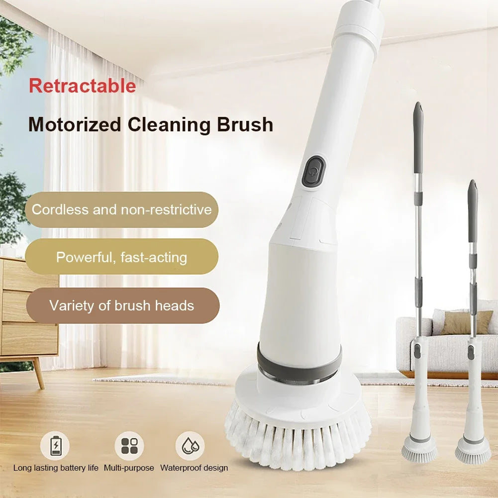 Cordless Electric Spin Scrubber with Extendable Rod & Brush Heads Electric Spin Scrubber PRIMED