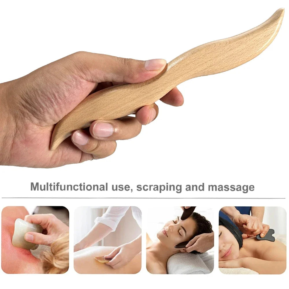 Wooden Dolphin Gua Sha Massage Tool | Beech Wood Body Scraper