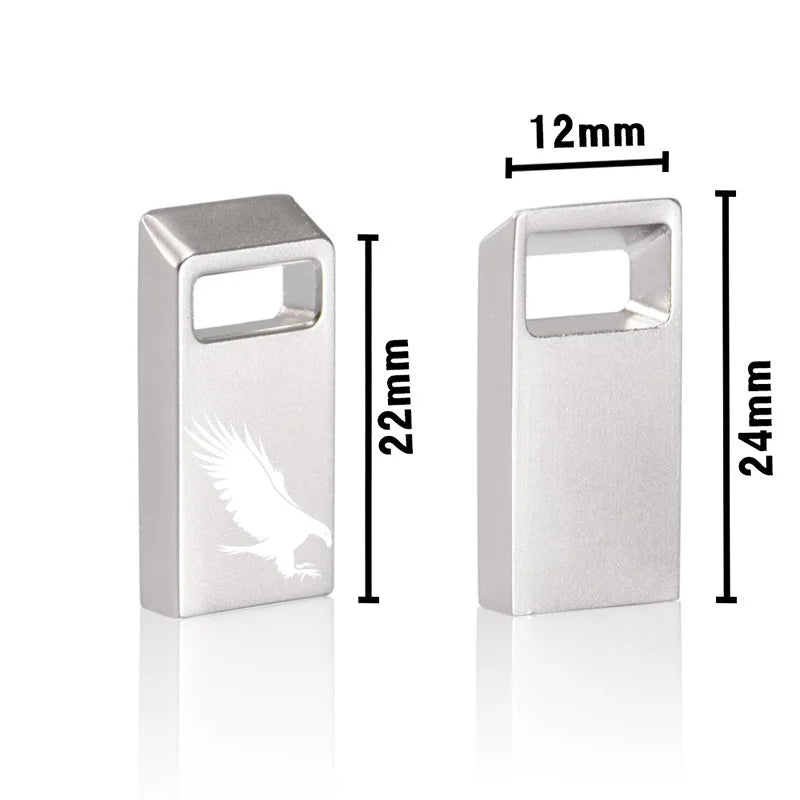 JASTER Mini Metal USB 2.0 Flash Drive Silver 4GB–64GB USB Flash Drive PRIMED