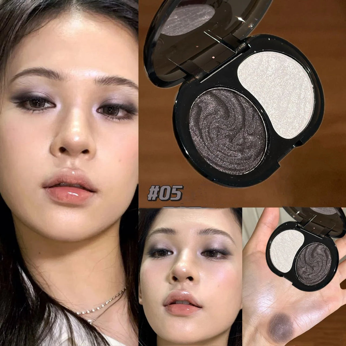 Shimmer Eyeshadow Palette – Obsidian Night Glitter Smoky Eye