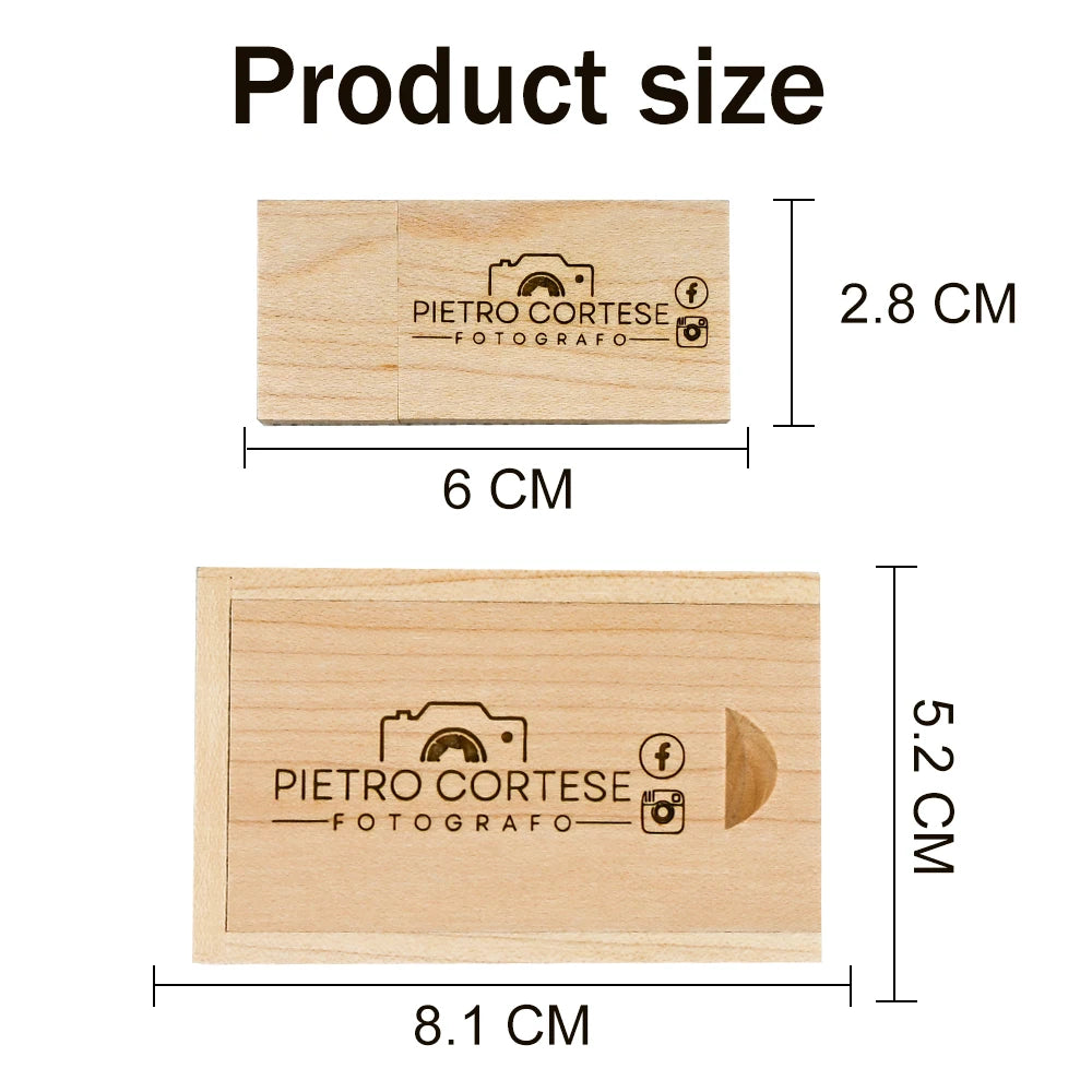 20-Pack Wooden Custom Logo USB 2.0 Flash Drives 8–64GB USB Flash Drive PRIMED