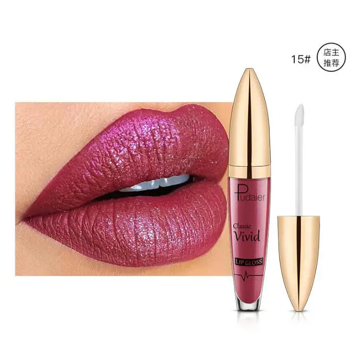 Pudaier 18-Color Matte Glitter Liquid Lipstick Set – Waterproof