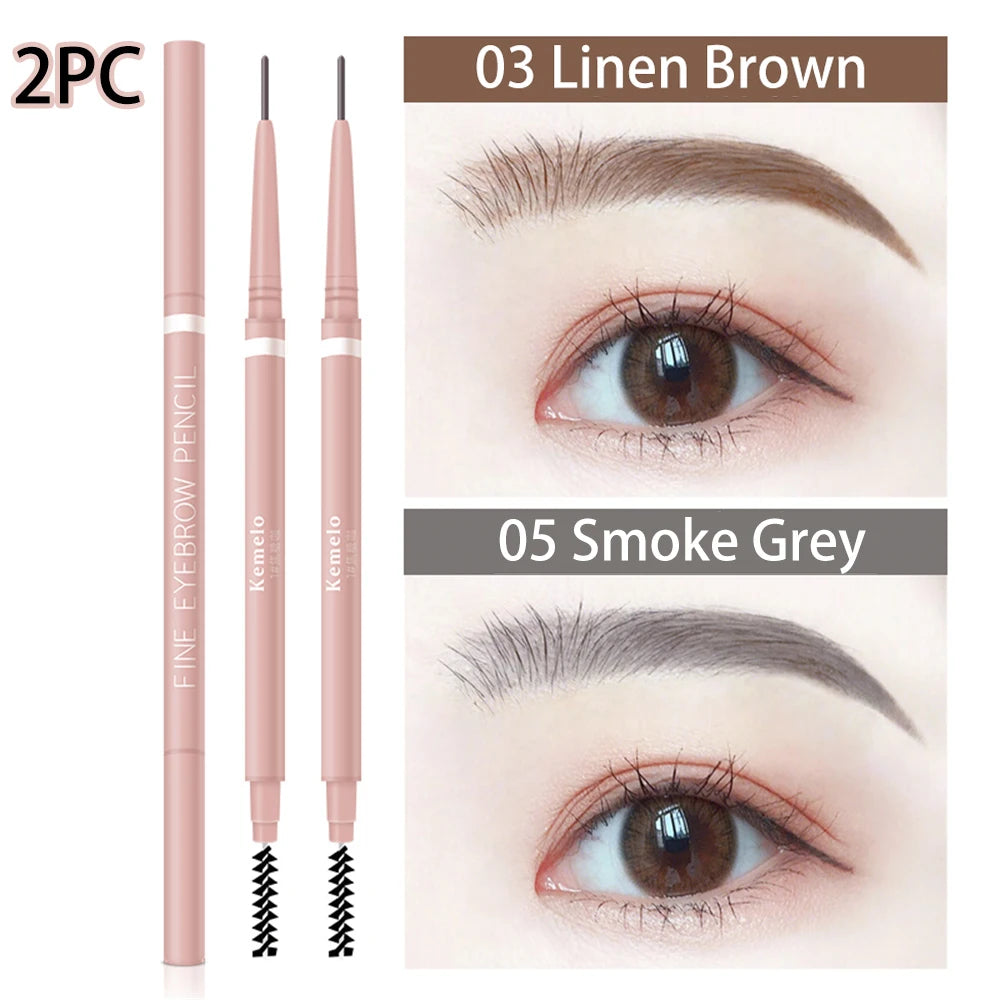 1.5mm Ultra-Fine Waterproof Eyebrow Pencil with Spoolie Brush