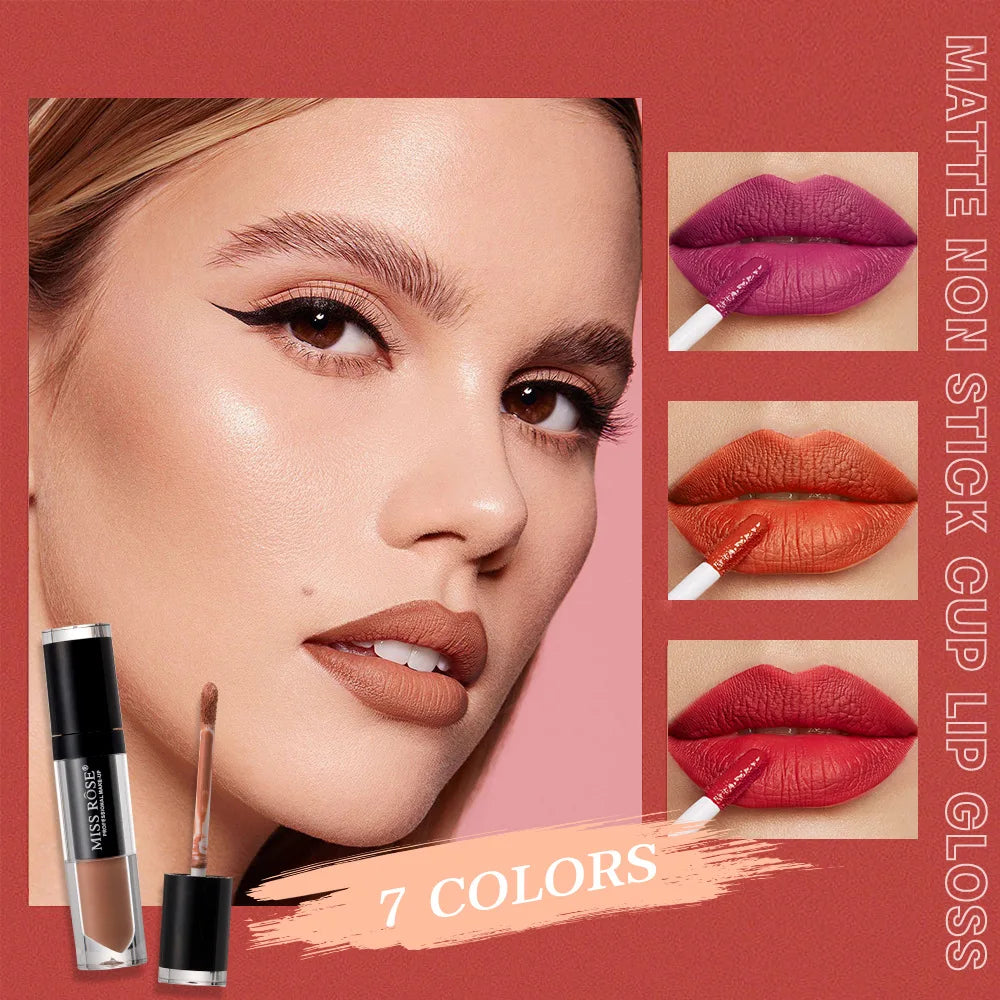 MISS ROSE Matte Liquid Lipstick – Waterproof Long-Lasting Lip Gloss Matte Liquid Lipstick PRIMED