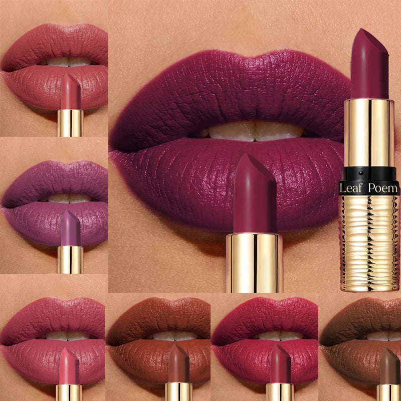 Velvet Matte Lipstick | Long-Lasting Gold Tube Lip Color