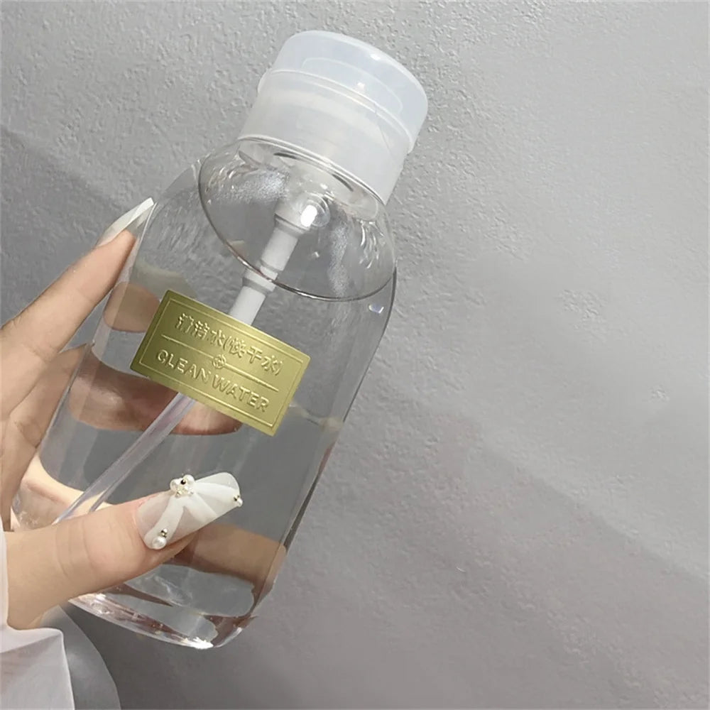 Clear Pump Dispenser Bottle for Nail Polish Remover 150–500ml