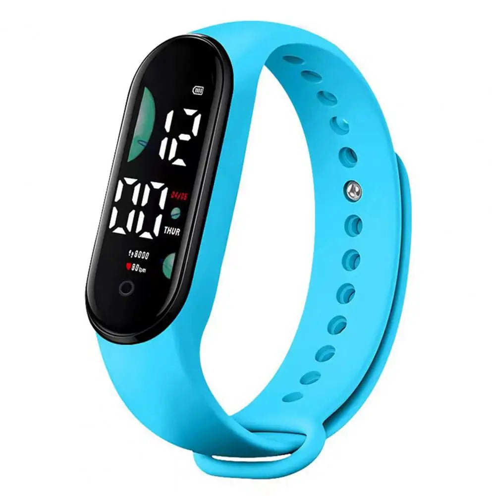 M9 Kids LED Digital Touch Watch – Waterproof Sports Bracelet Kids Digital Watch PRIMED Sky Blue