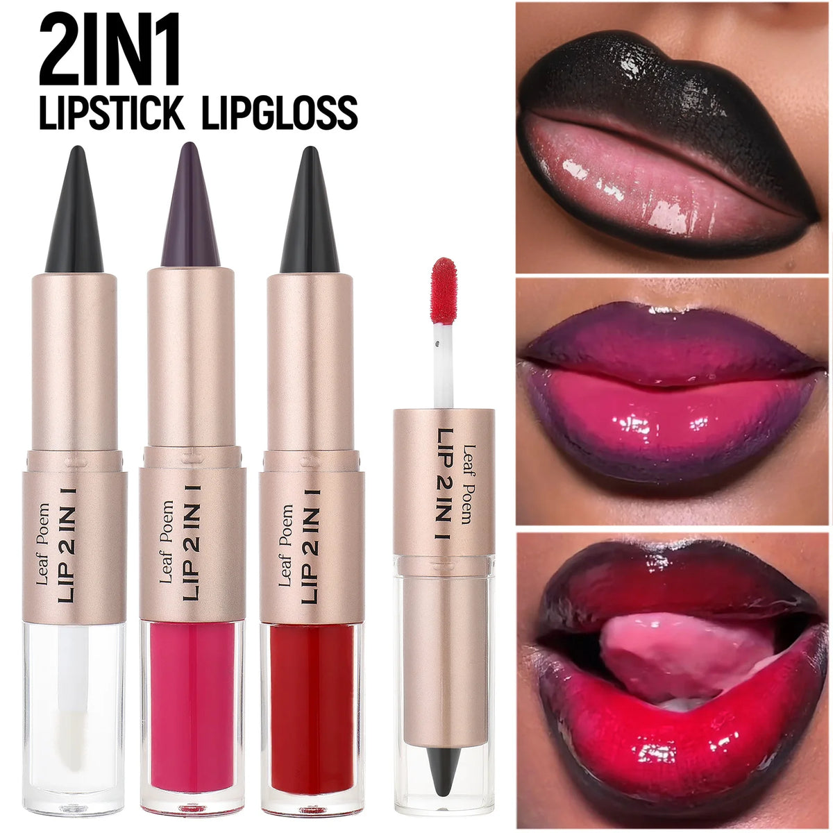 2-in-1 Matte Lip Liner & Mirror Gloss Pencil – Nude Brown Lip Liner Gloss Pen PRIMED