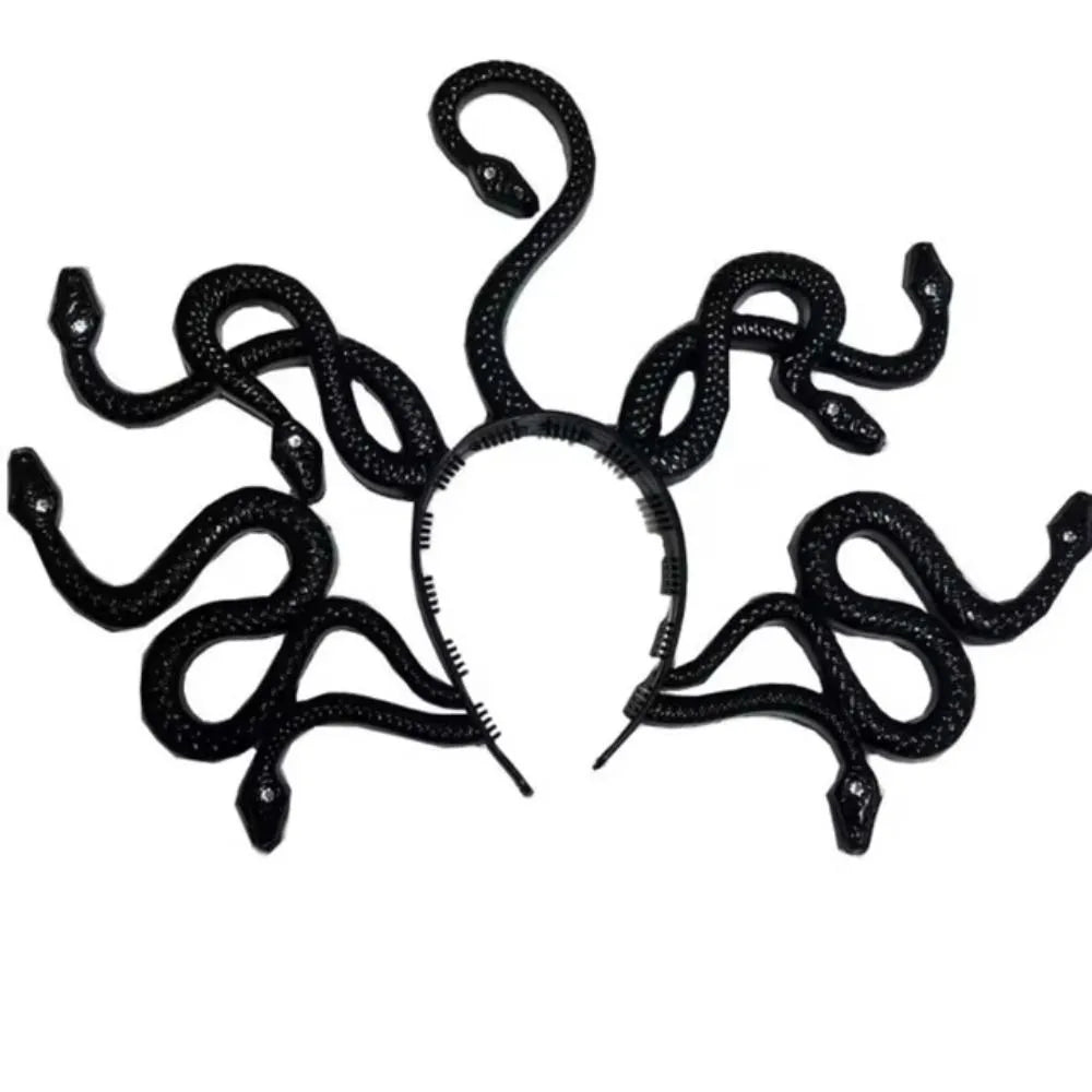 Medusa Snake Headband – Halloween Cosplay & Masquerade Prop Costume Headband PRIMED Black-43x30cm