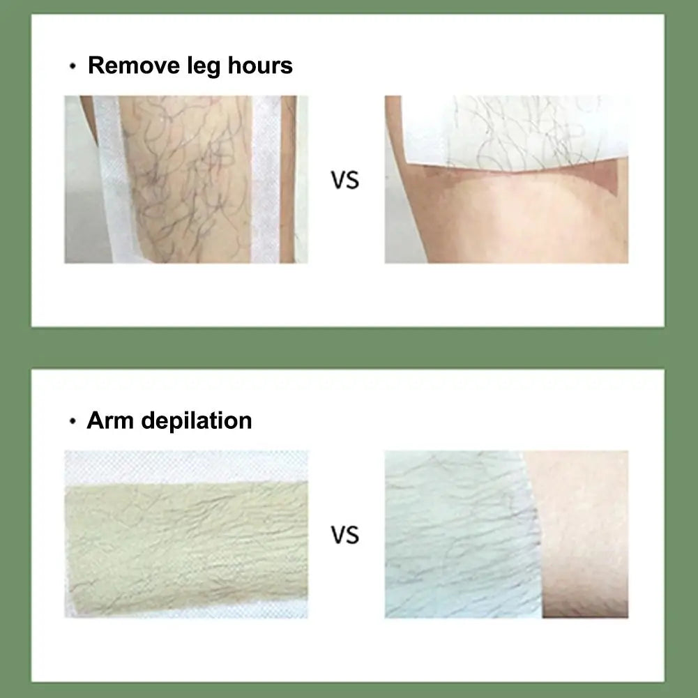 10-Pack Cold Wax Hair Removal Strips – Face & Body