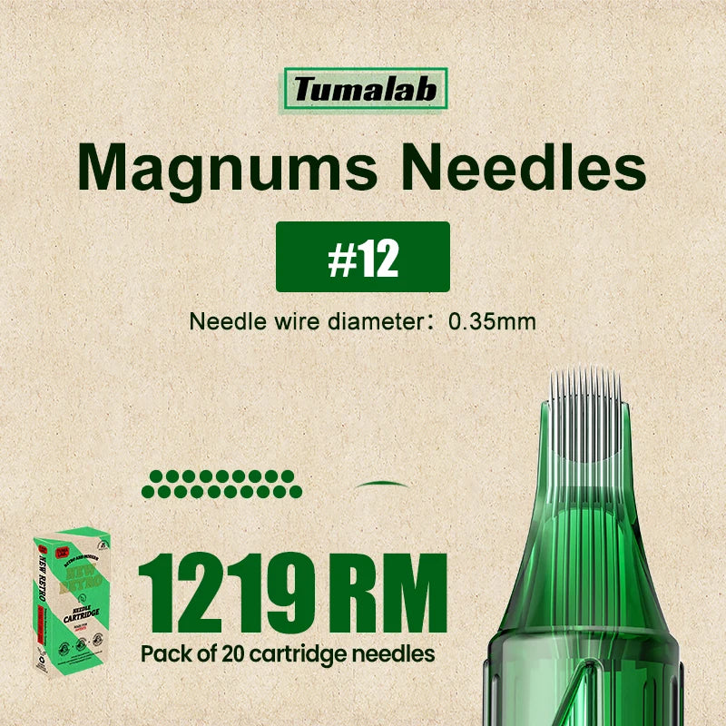 TUMAlab Tattoo Cartridge Needles 20PCS – Stainless Steel