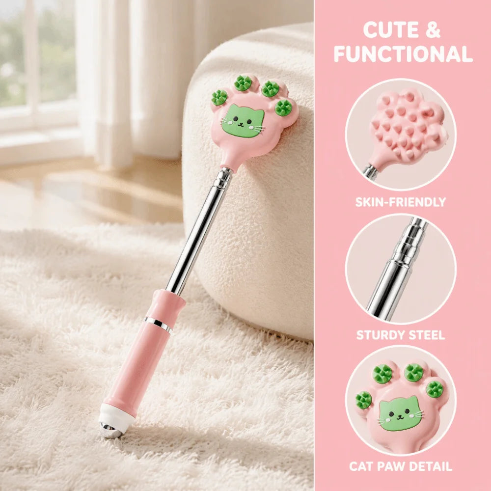 Telescopic Cat-Shaped Back Scratcher – Stainless Steel Back Scratcher PRIMED