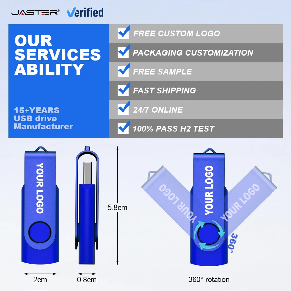 Custom Logo Metal USB Flash Drive Keychain 4GB–128GB USB Flash Drive PRIMED