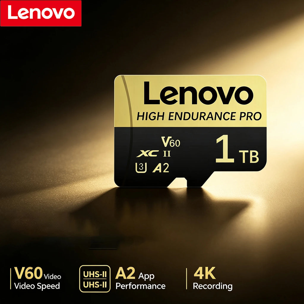 Lenovo Micro SD Card 64GB–1TB | V60 U3 A2 4K Flash Card Micro SD Card PRIMED