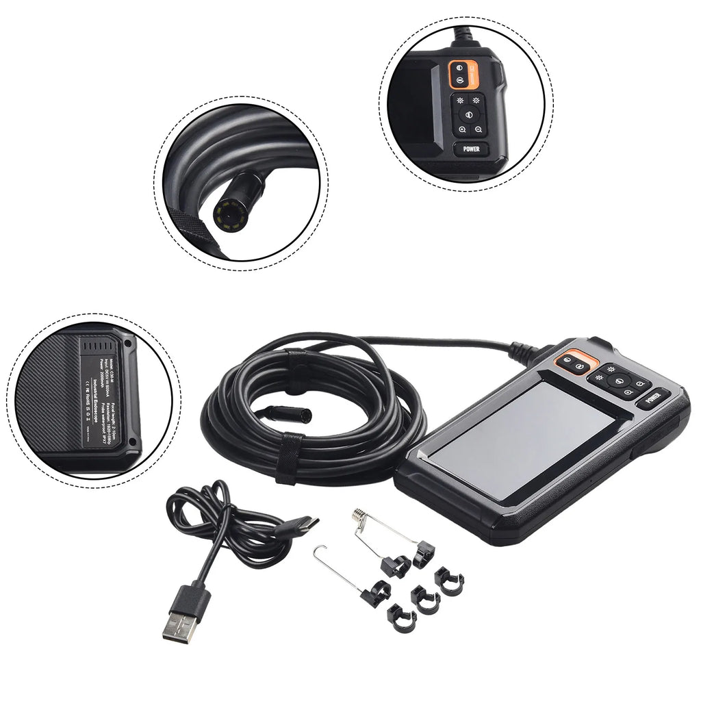 HpLive 1080P HD Borescope 4.3" Screen | 8mm Probe 5M Cable Inspection Camera PRIMED
