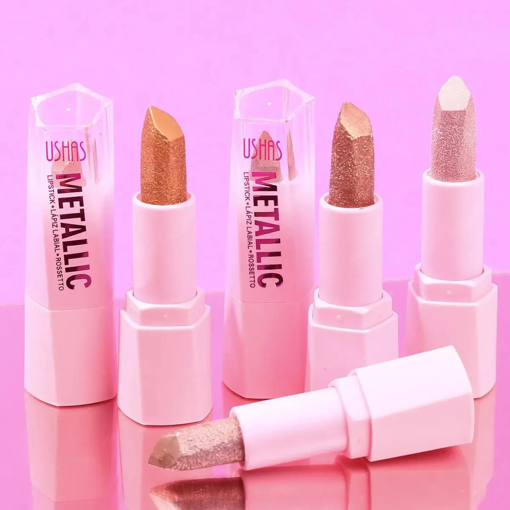 USHAS Pearlescent Matte Lipstick | Waterproof, Non-Stick Cup