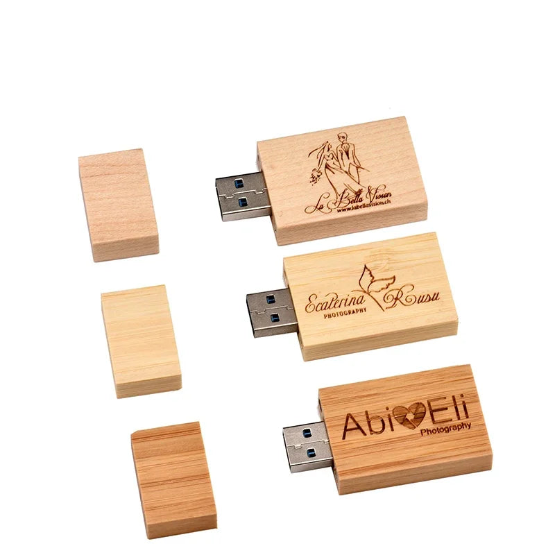 30-Pack Wooden USB Flash Drives 8GB–128GB | Free Custom Logo USB Flash Drive PRIMED