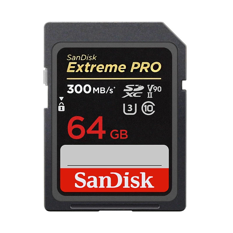 SanDisk V90 SD Card 300MB/s – 8K Ultra HD U3 C10 DSLR SD Memory Card PRIMED 64 GB