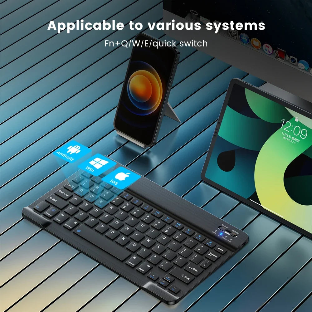 Wireless Bluetooth Keyboard Rechargeable for iPad iPhone Tablet Wireless Bluetooth Keyboard PRIMED