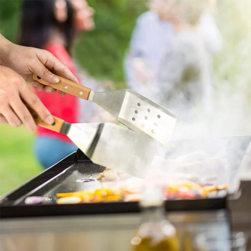 Stainless Steel Griddle Spatula – BBQ Grill Flipper & Scraper Griddle Spatula PRIMED