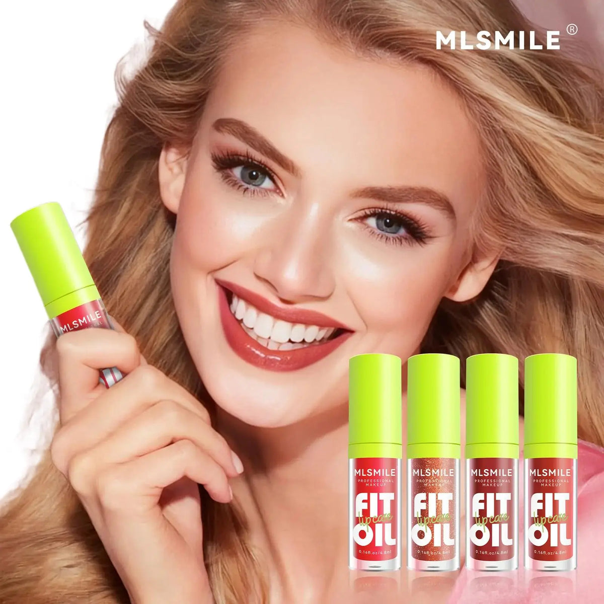 MLSMILE 4-Pc Mirror Pearl Lip Gloss Set – Hydrating Lip Oil Lip Gloss Set PRIMED