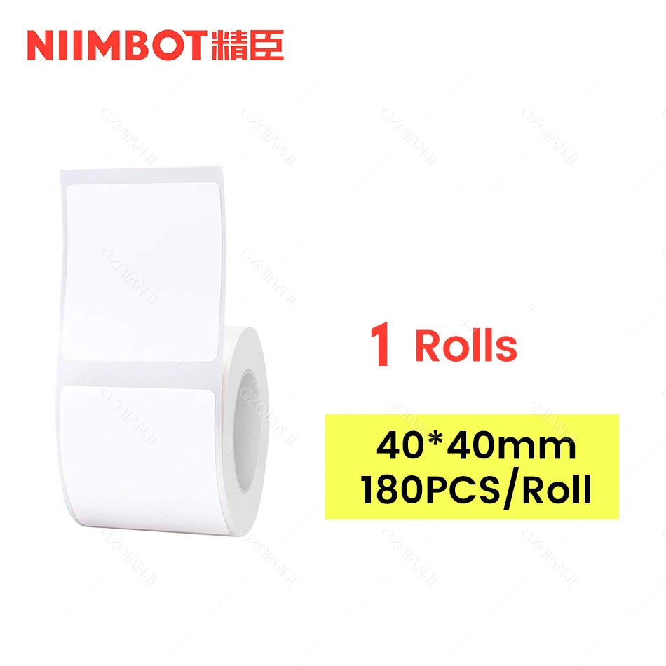 Niimbot Thermal Label Rolls – B1 B21 B203 B3S Compatible Label Maker Tape PRIMED 40X40mm