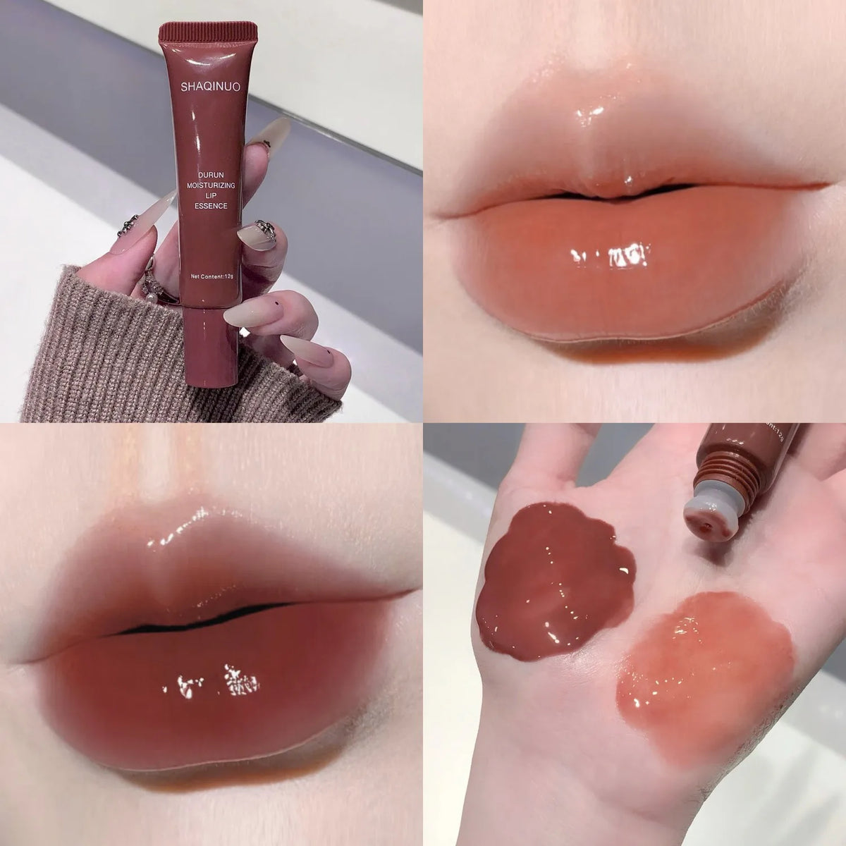 SHAQINUO Crystal Lip Gloss Oil – Hydrating Tinted Lip Serum